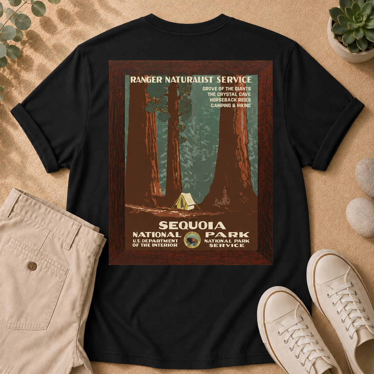 Sequoia National Park T-Shirt — Vintage Ranger Poster Tee