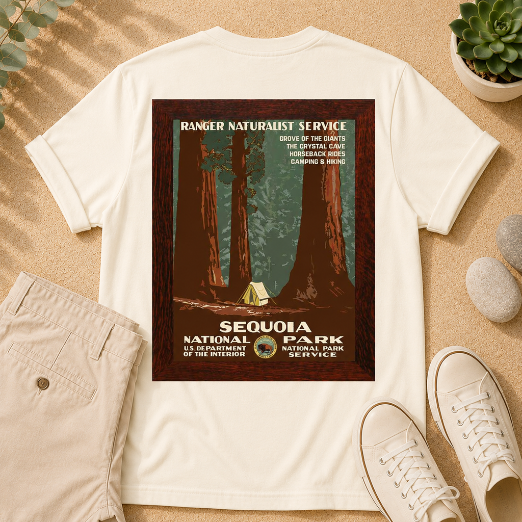 Sequoia National Park T-Shirt — Vintage Ranger Poster Tee