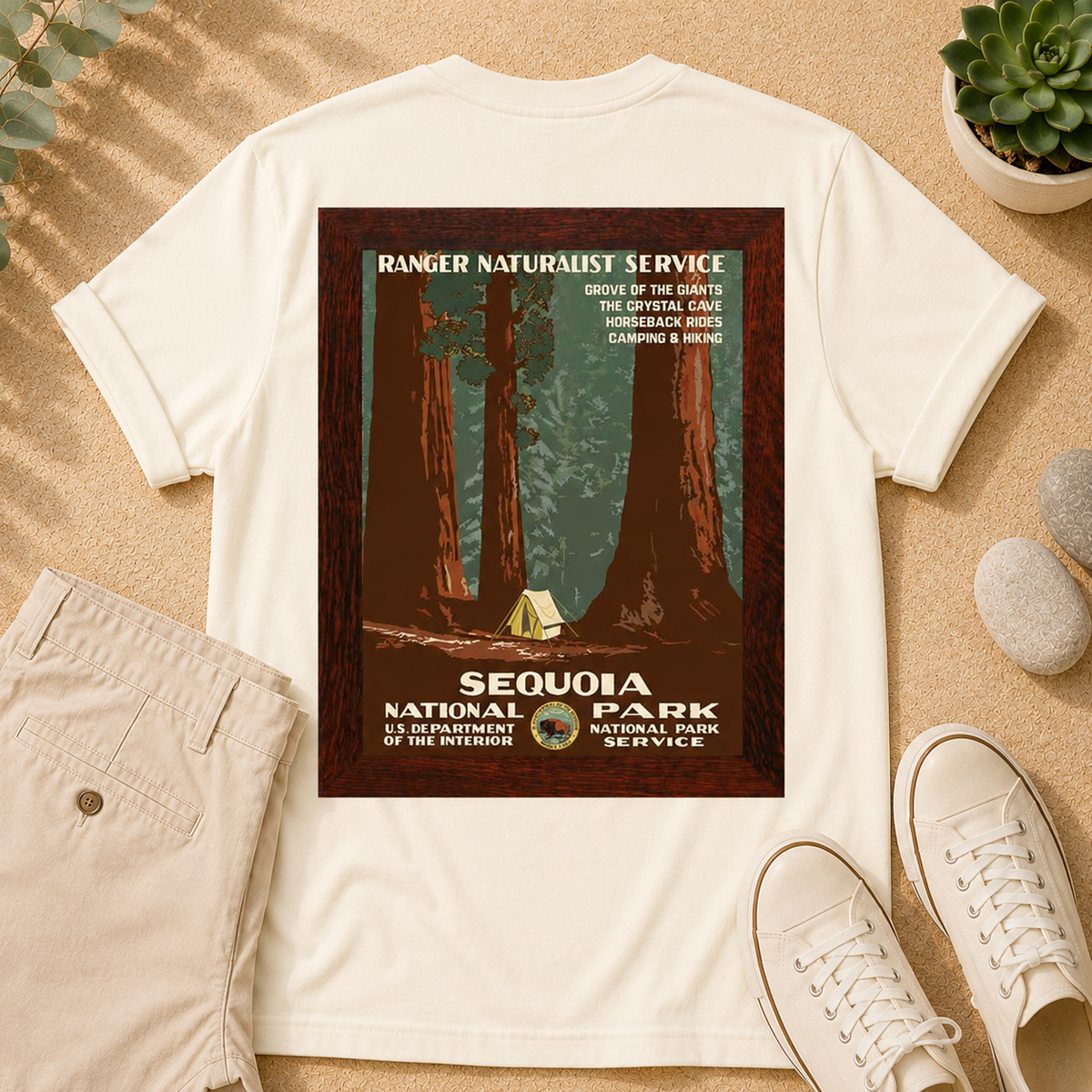 Sequoia National Park T-Shirt — Vintage Ranger Poster Tee
