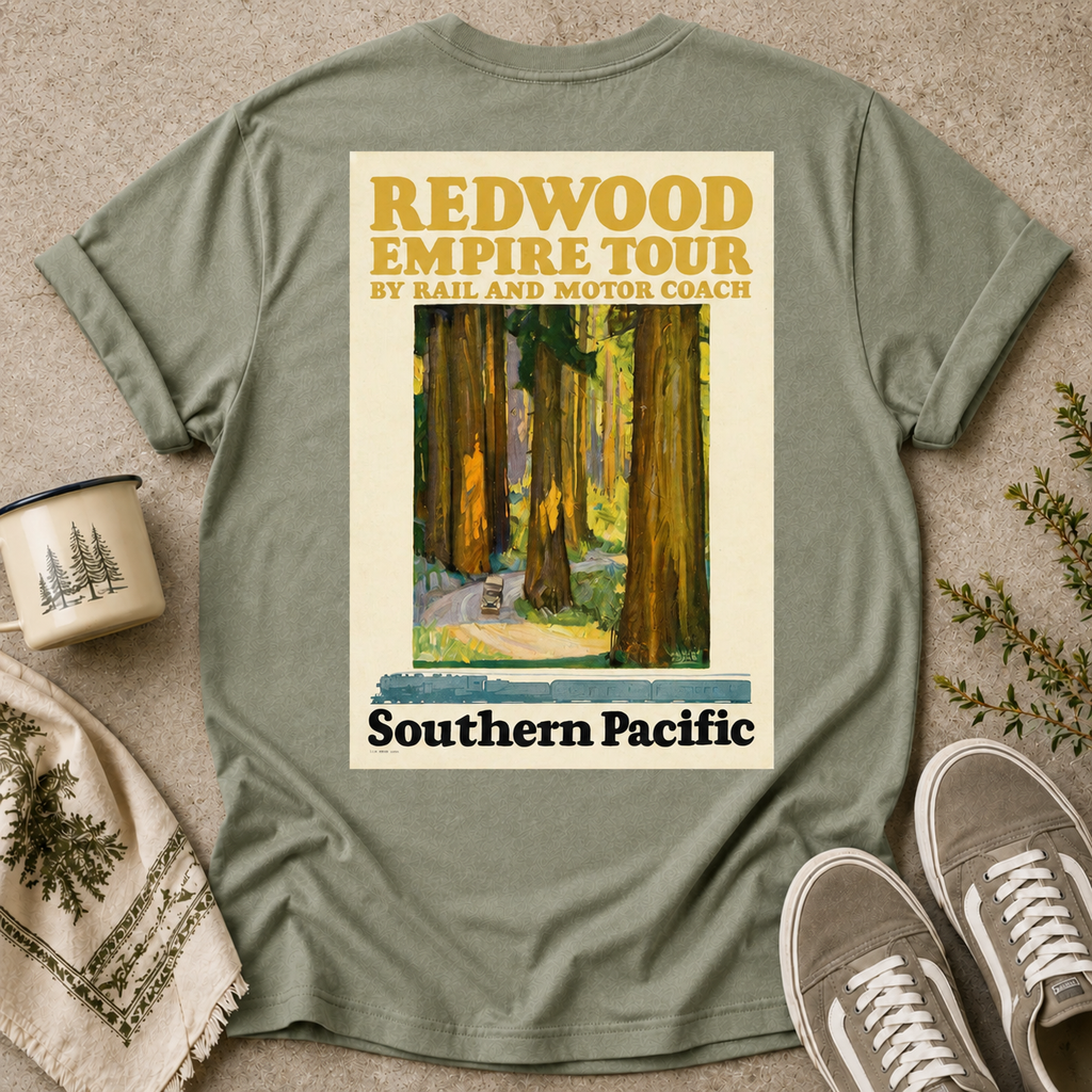 Redwood Empire Tour T-Shirt — Vintage Southern Pacific Poster Tee