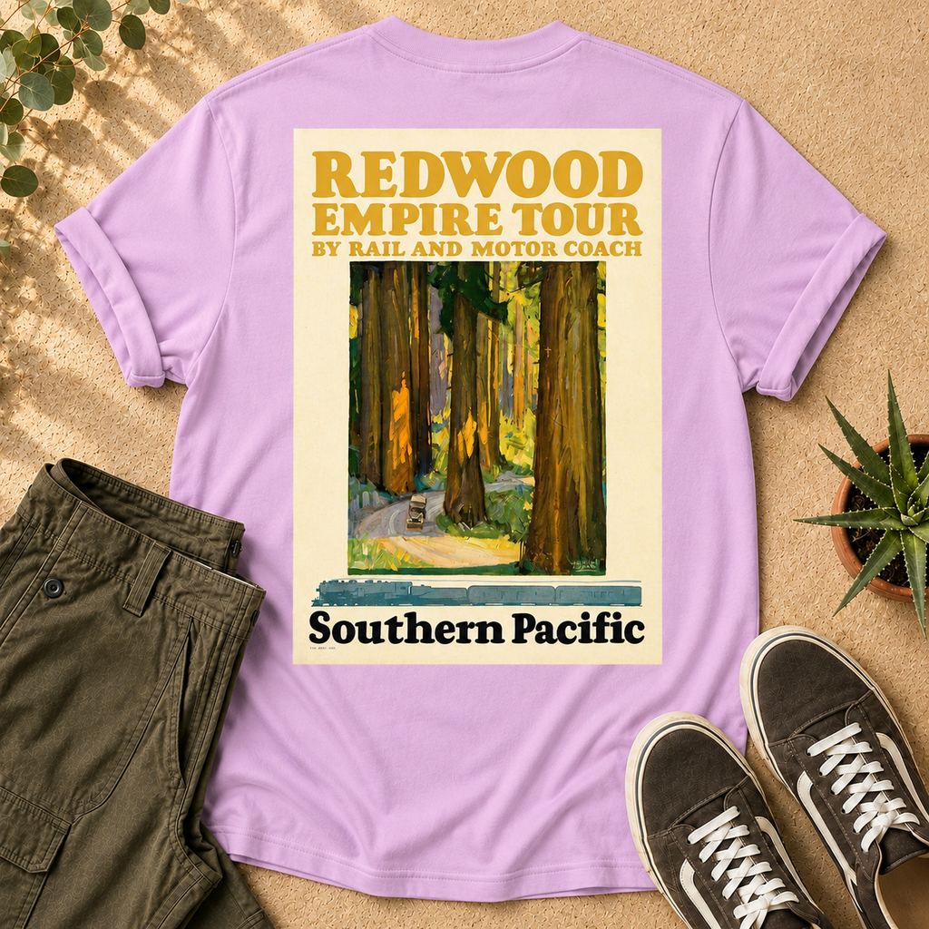 Redwood Empire Tour T-Shirt — Vintage Southern Pacific Poster Tee