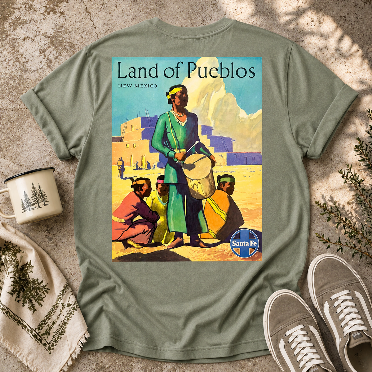 Land of Pueblos Vintage Travel Poster T-Shirt