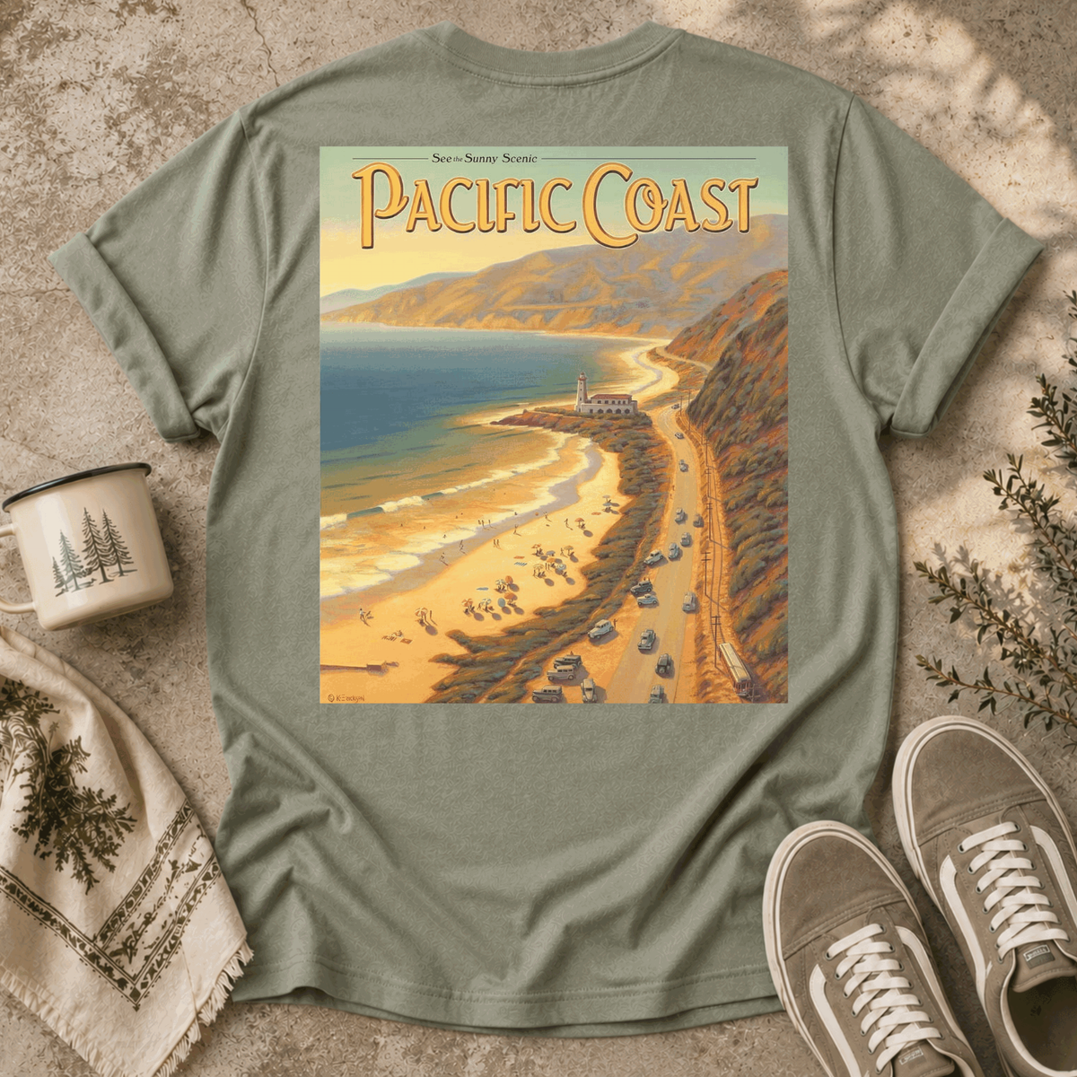 Pacific Coast Vintage Poster T-Shirt