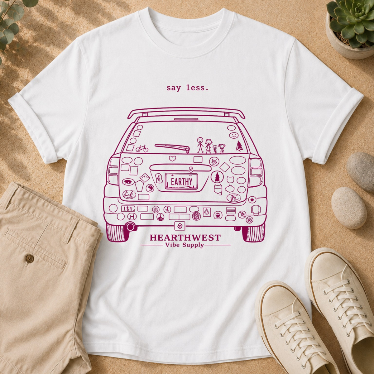 T-Shirt — 'Say Less' Scenic Wagon Graphic Tee