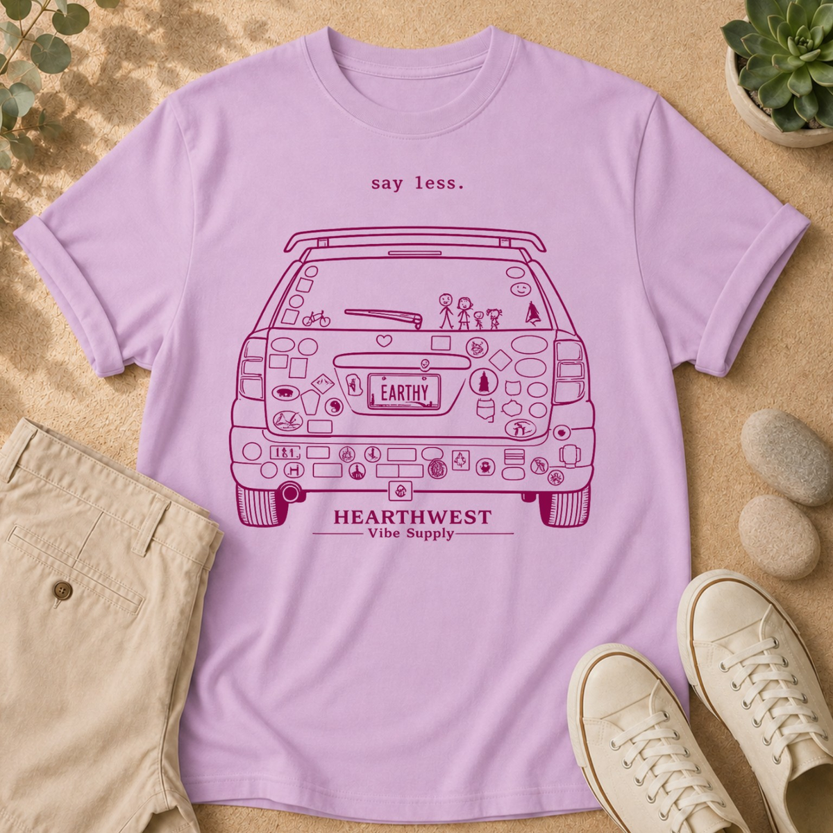 T-Shirt — 'Say Less' Scenic Wagon Graphic Tee