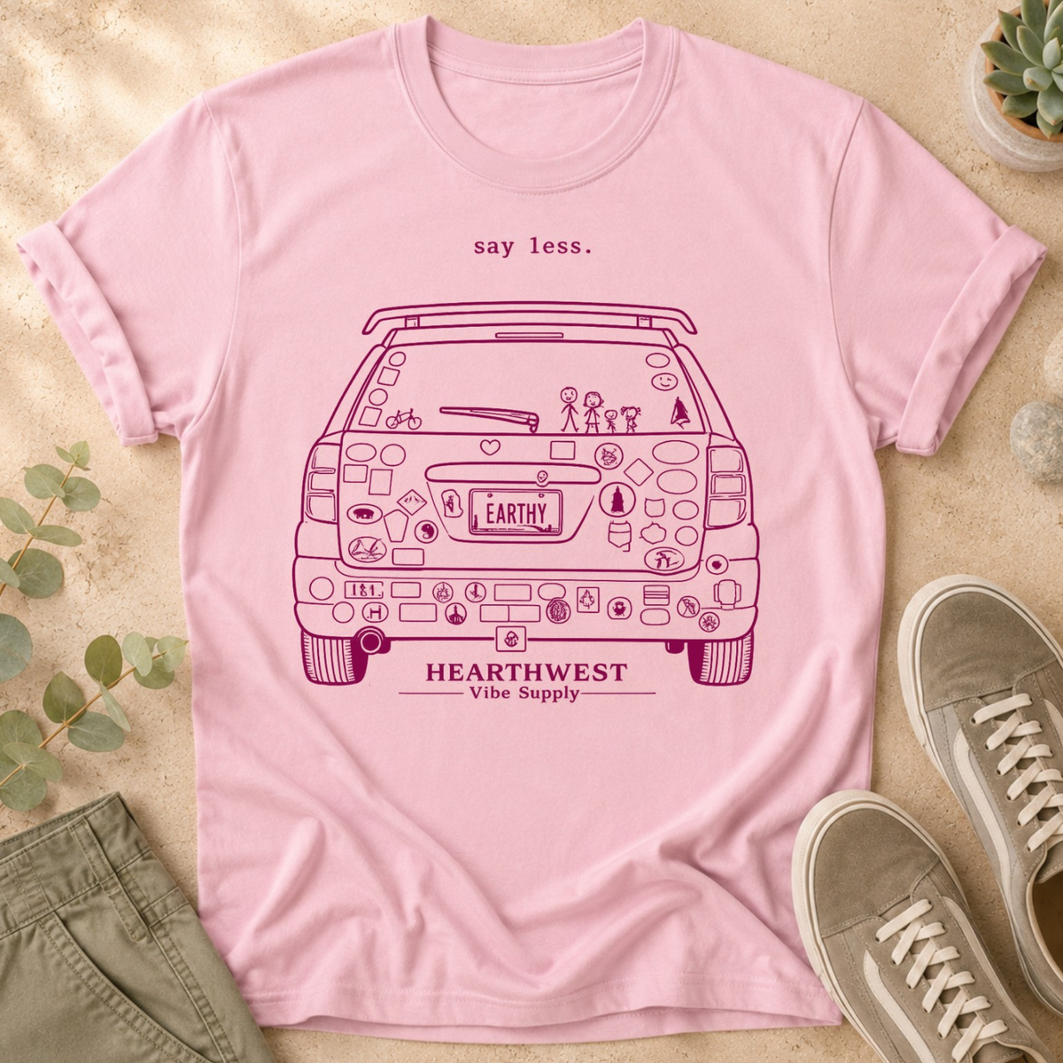 T-Shirt — 'Say Less' Scenic Wagon Graphic Tee