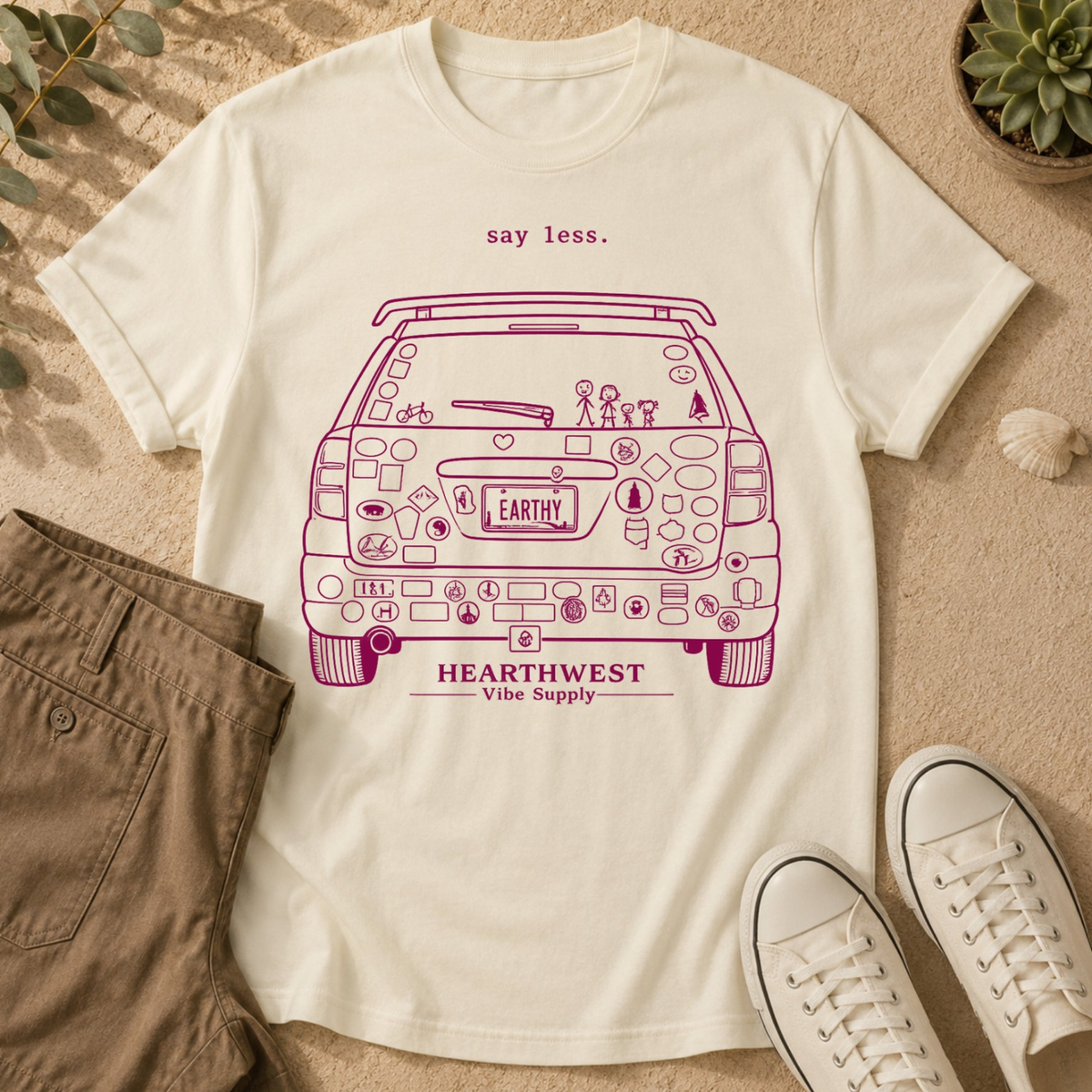 T-Shirt — 'Say Less' Scenic Wagon Graphic Tee