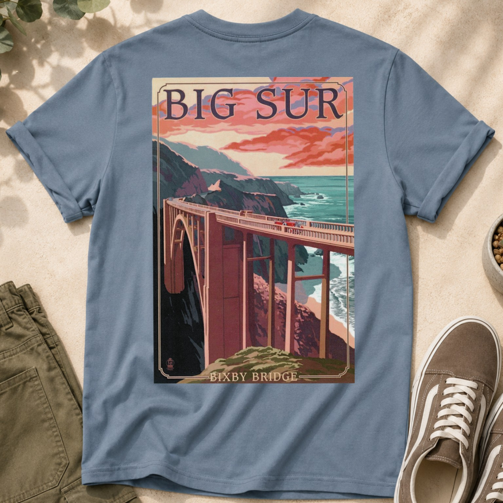 Big Sur Bridge T-Shirt — Vintage Coastal Travel T-Shirt