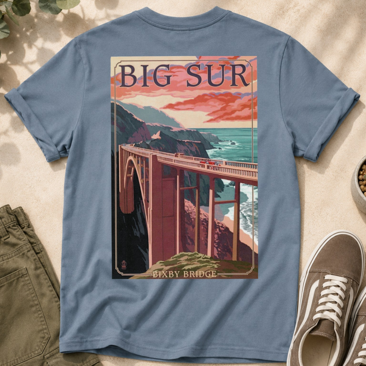 Big Sur Bridge T-Shirt — Vintage Coastal Travel T-Shirt