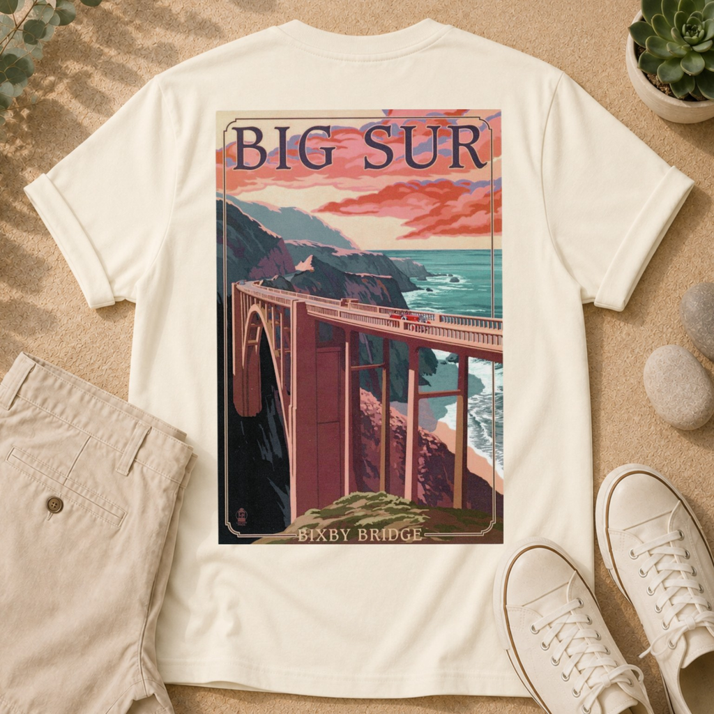Big Sur Bridge T-Shirt — Vintage Coastal Travel T-Shirt