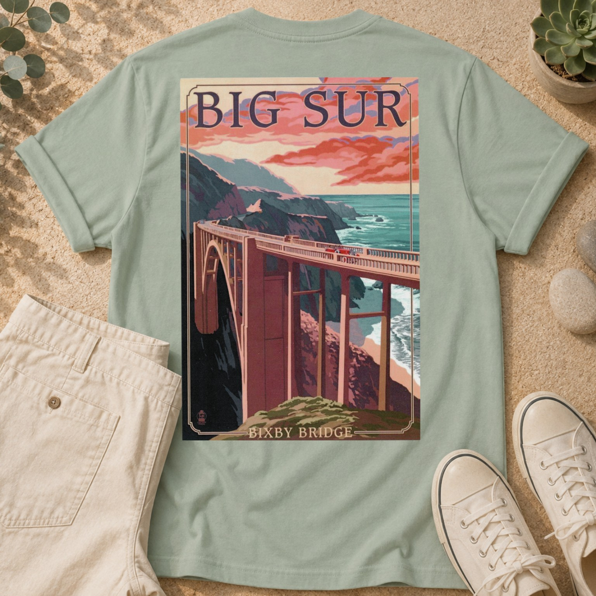 Big Sur Bridge T-Shirt — Vintage Coastal Travel T-Shirt