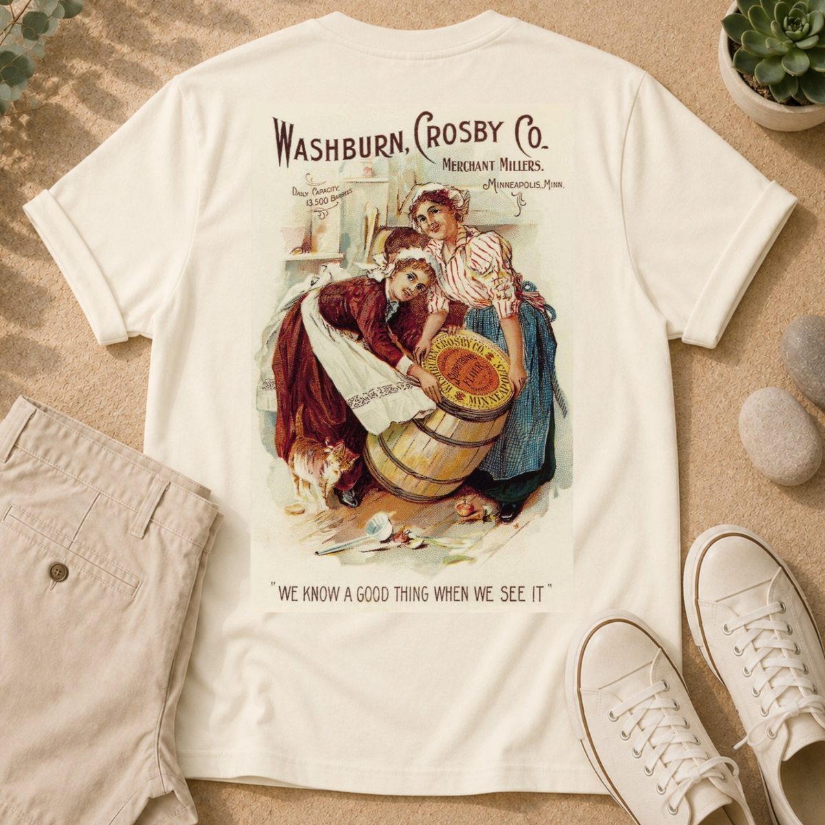 Vintage Washburn Crosby Co. Poster Graphic T-Shirt