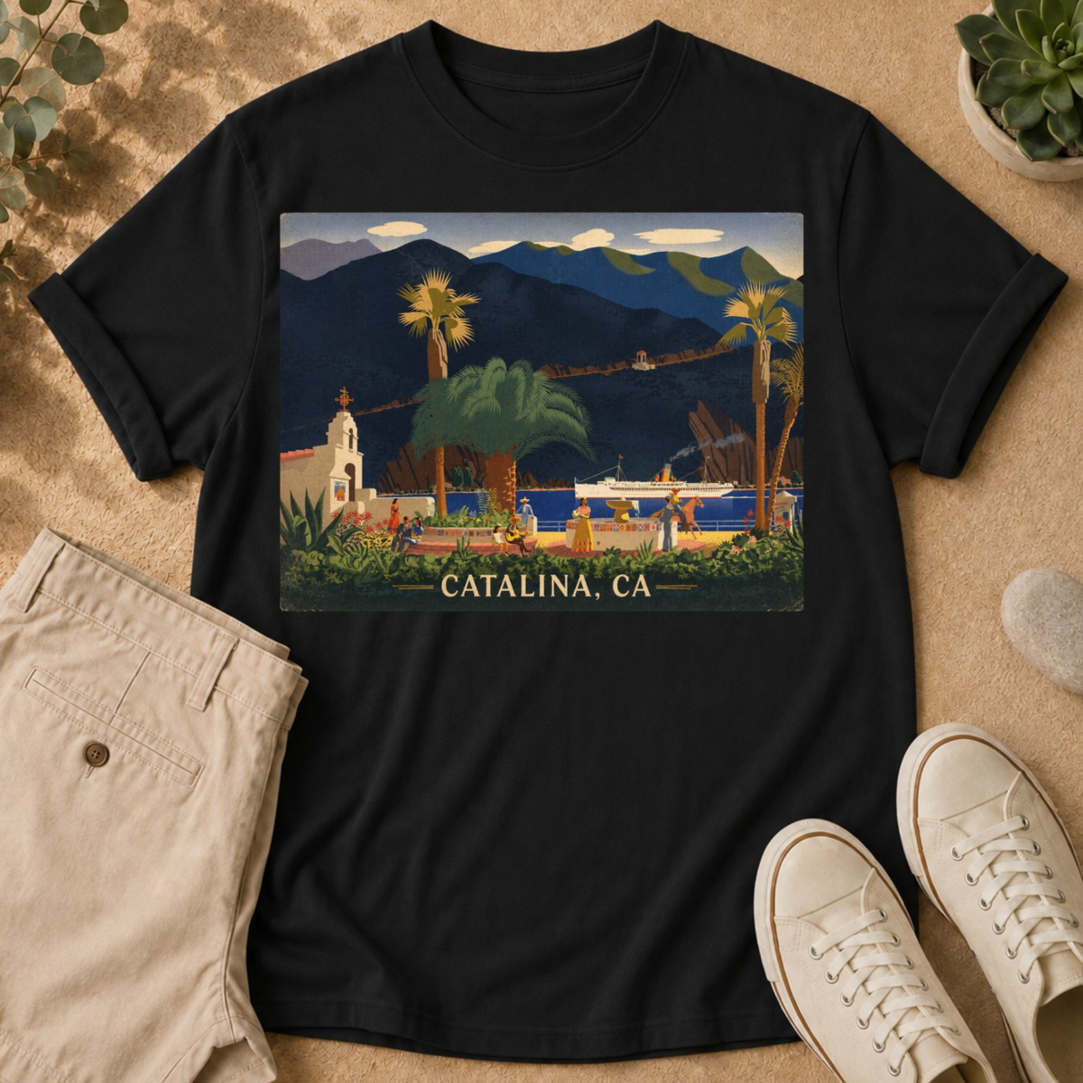 Catalina Island Vintage Travel T‑Shirt — Catalina, CA Graphic Tee
