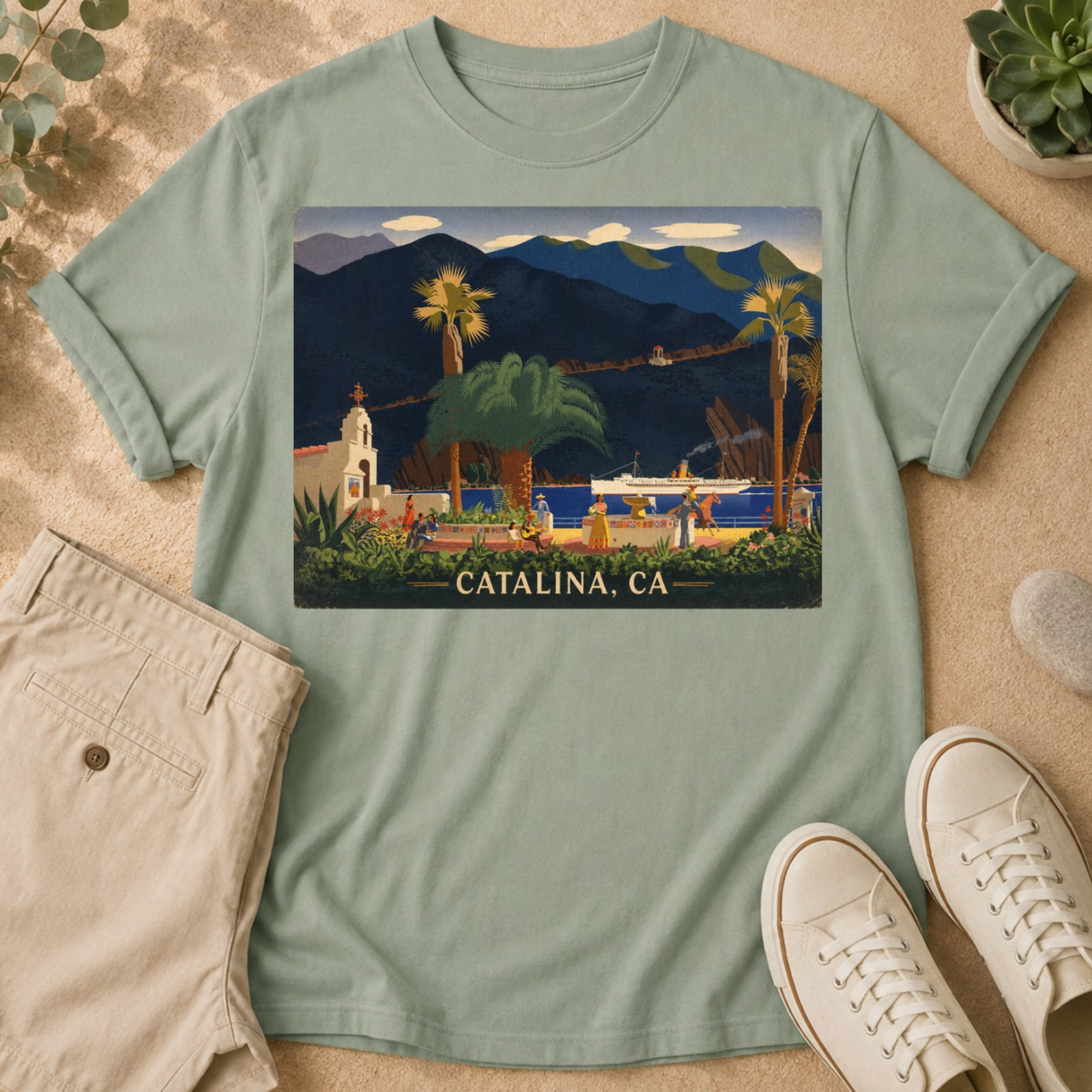 Catalina Island Vintage Travel T‑Shirt — Catalina, CA Graphic Tee