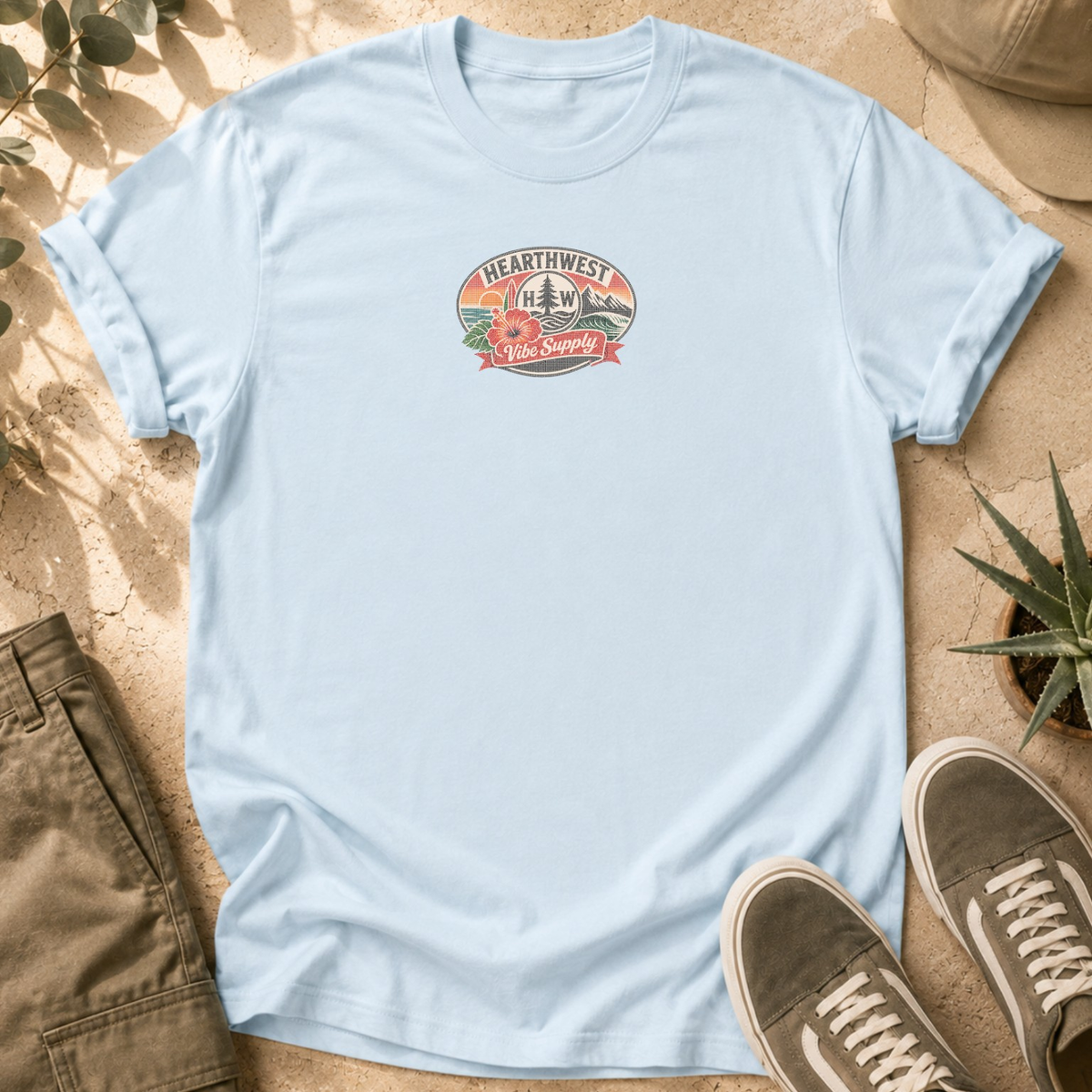 Hibiscus Floral Tee — Vintage Surf Graphic T-Shirt