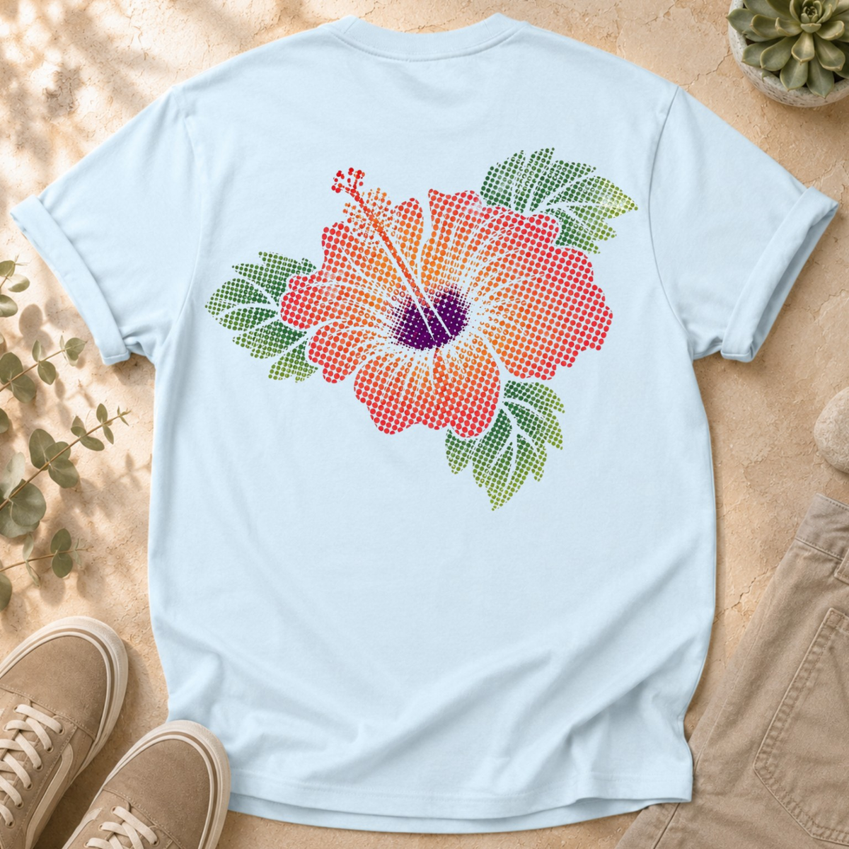 Hibiscus Floral Tee — Vintage Surf Graphic T-Shirt