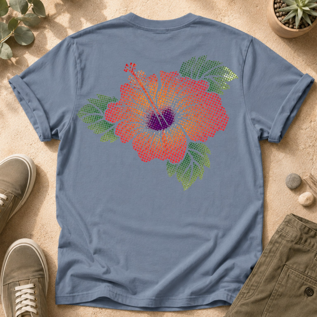 Hibiscus Floral Tee — Vintage Surf Graphic T-Shirt