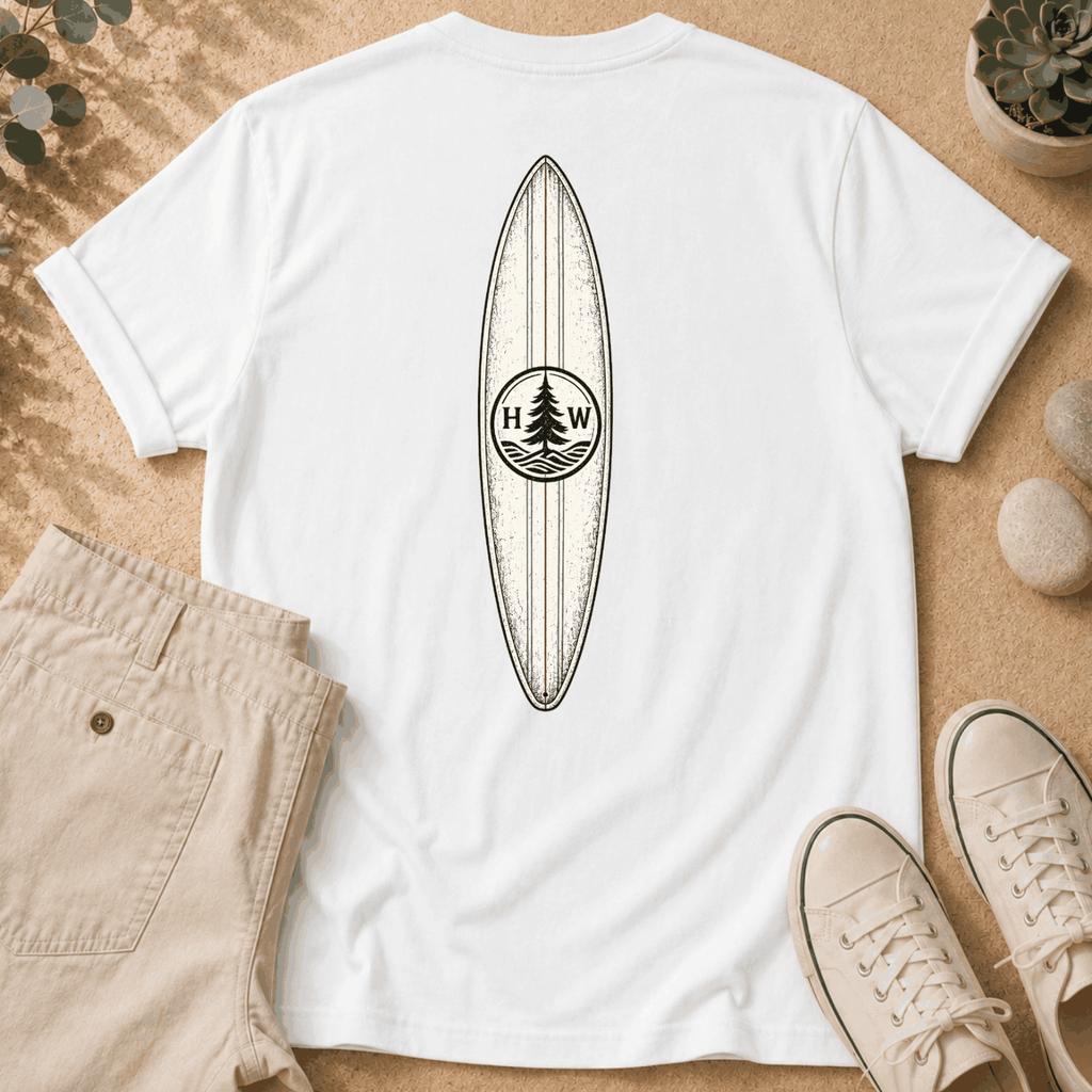 Do Less Surfboard T-Shirt — Hearthwest Vibe Supply Graphic Tee