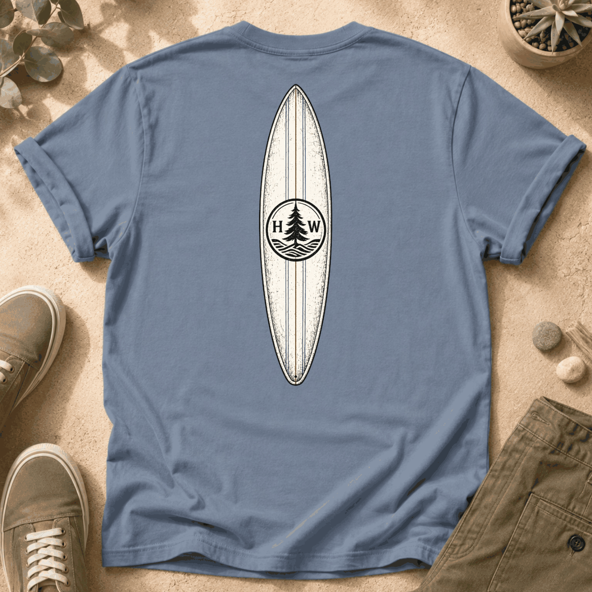 Do Less Surfboard T-Shirt — Hearthwest Vibe Supply Graphic Tee