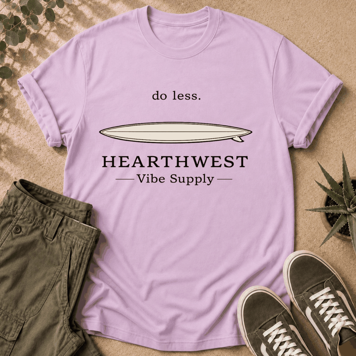 Do Less Surfboard T-Shirt — Hearthwest Vibe Supply Graphic Tee
