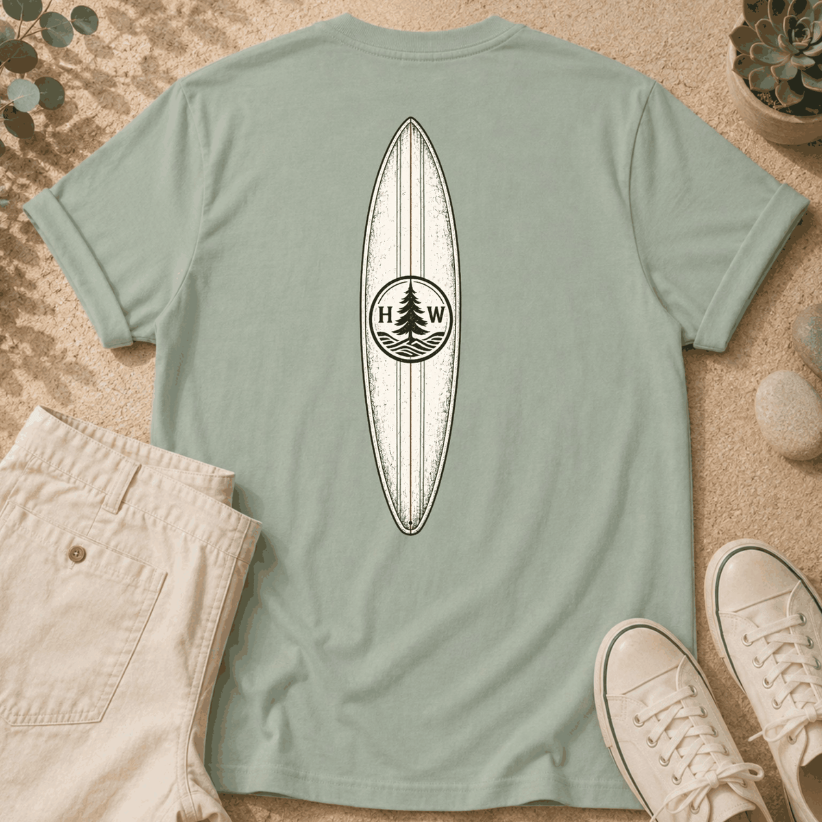 Do Less Surfboard T-Shirt — Hearthwest Vibe Supply Graphic Tee