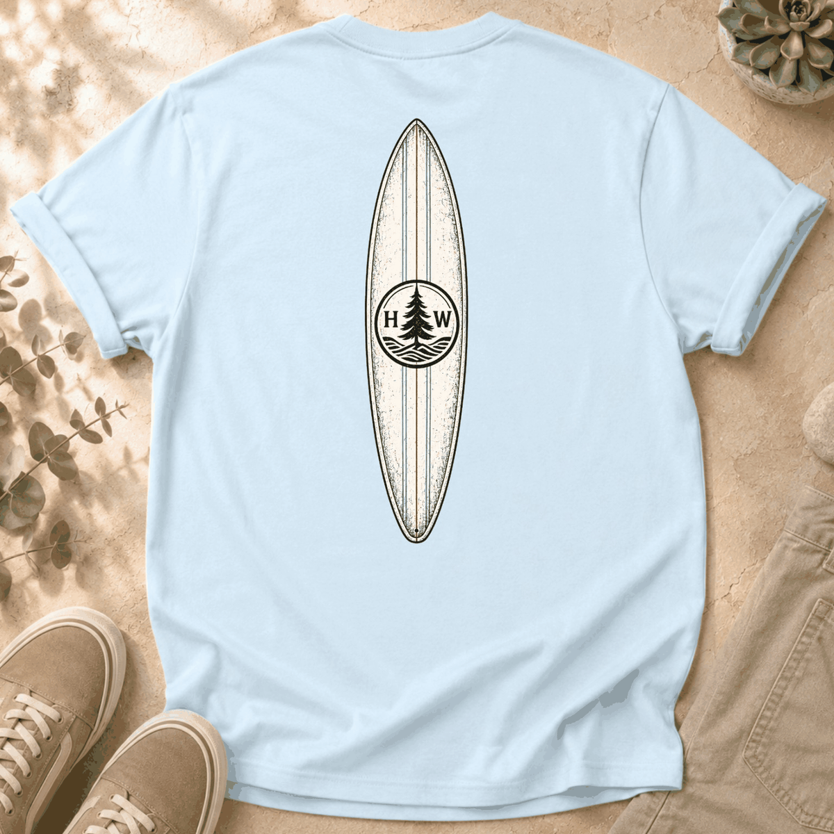 Do Less Surfboard T-Shirt — Hearthwest Vibe Supply Graphic Tee