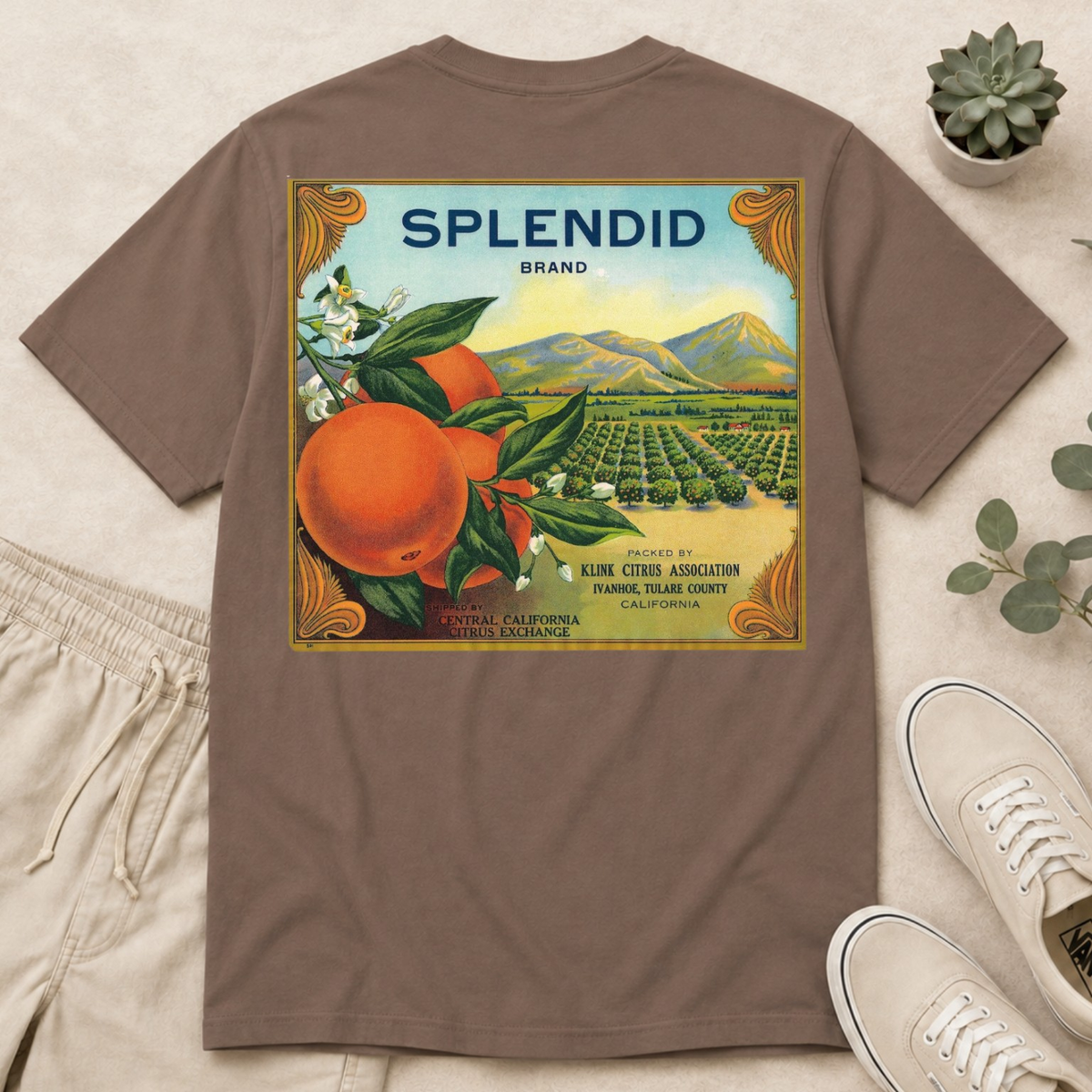 Vintage Splendid Orange Crate Label T-Shirt