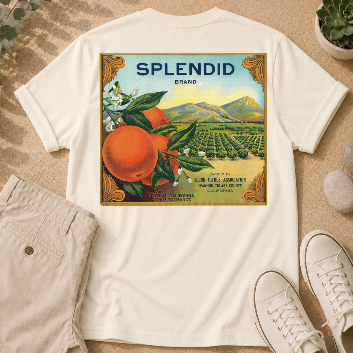 Vintage Splendid Orange Crate Label T-Shirt