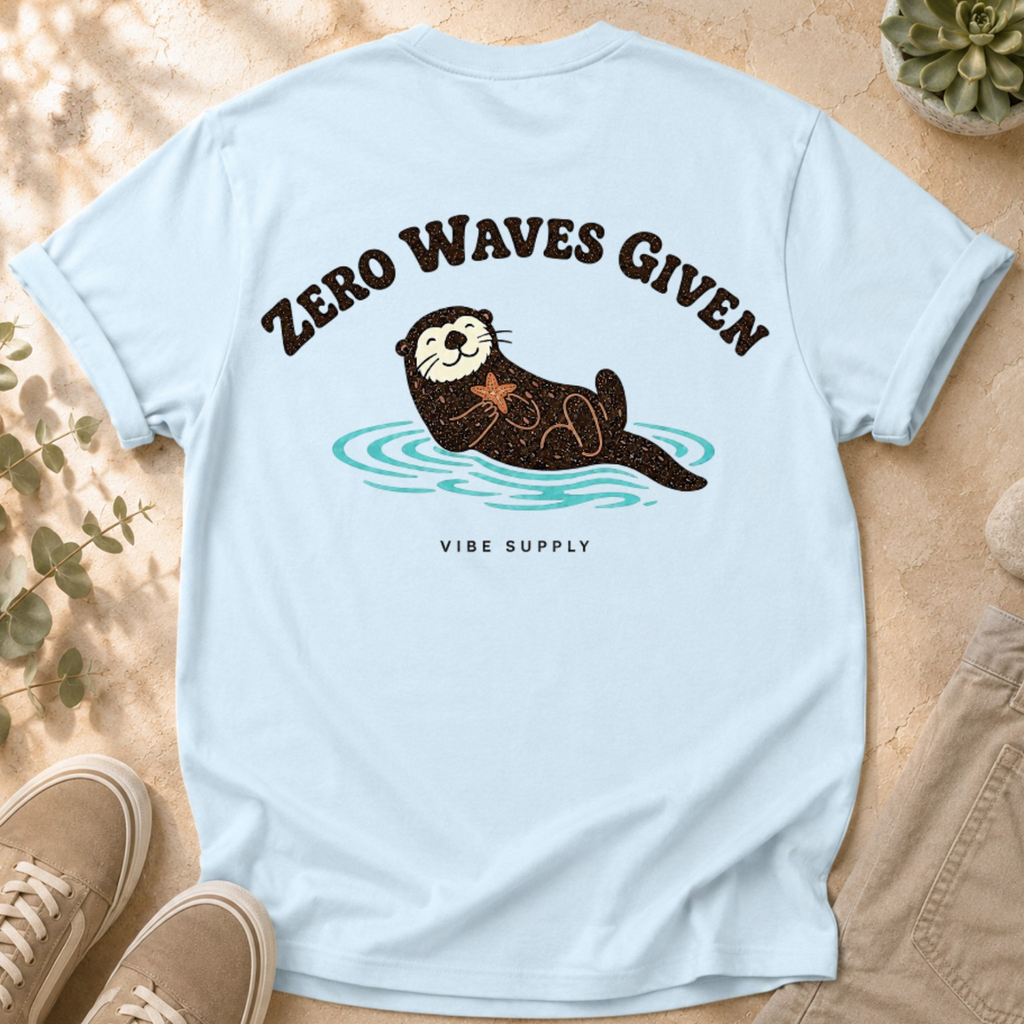 Otter 'Zero Waves Given' Graphic T-Shirt — Casual Beach Vibes Tee
