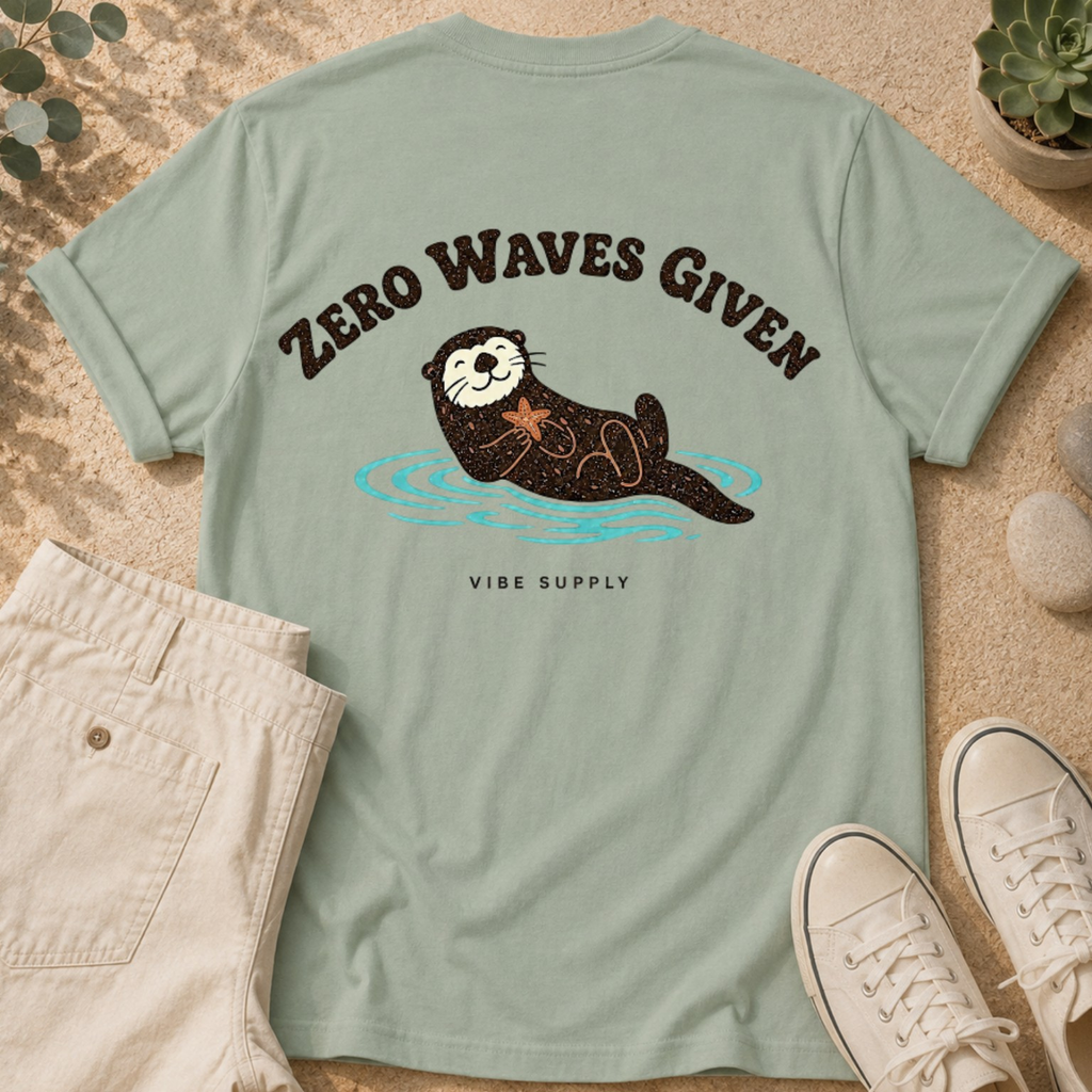 Otter 'Zero Waves Given' Graphic T-Shirt — Casual Beach Vibes Tee