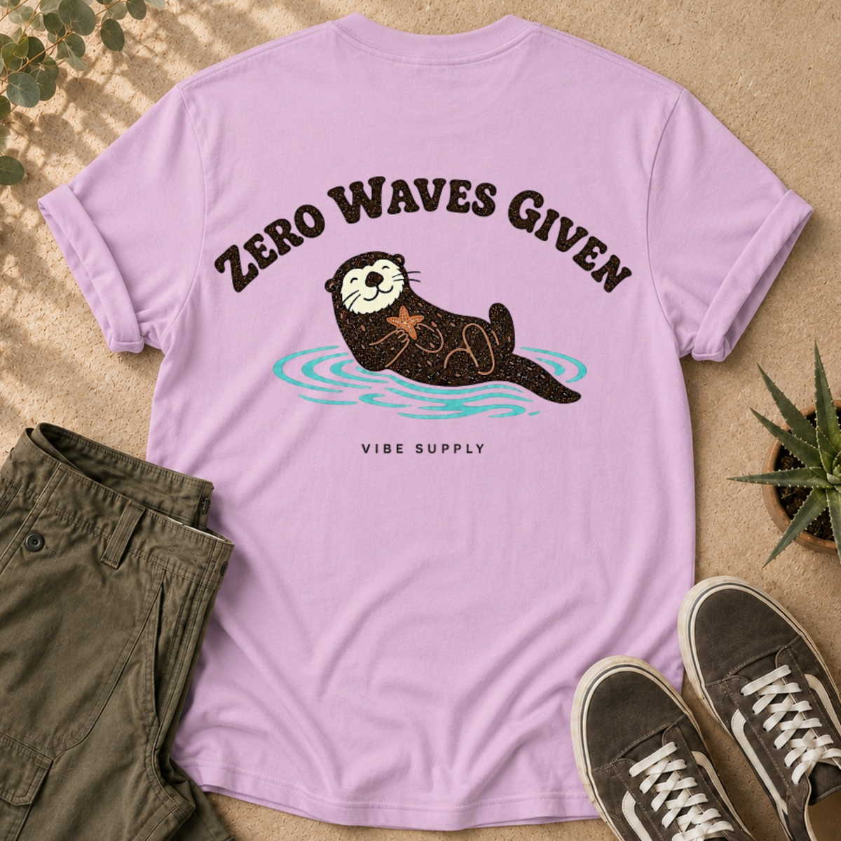 Otter 'Zero Waves Given' Graphic T-Shirt — Casual Beach Vibes Tee