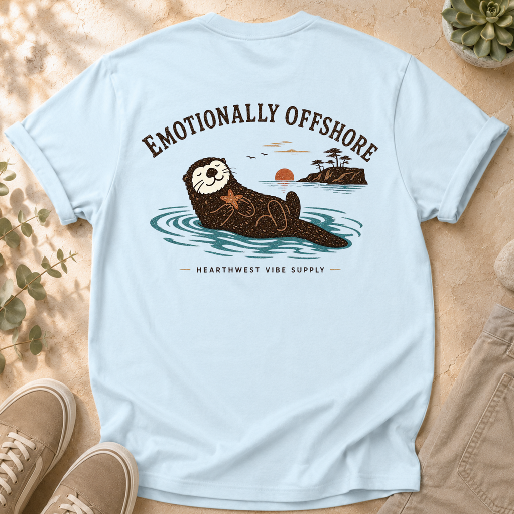 Emotionally Offshore Otter T-Shirt — Relaxed Coastal Vibes