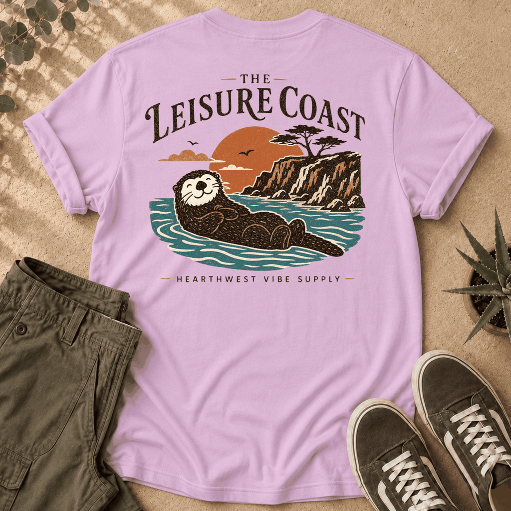 Leisure Coast Otter T-Shirt — Coastal Sunset Graphic Tee