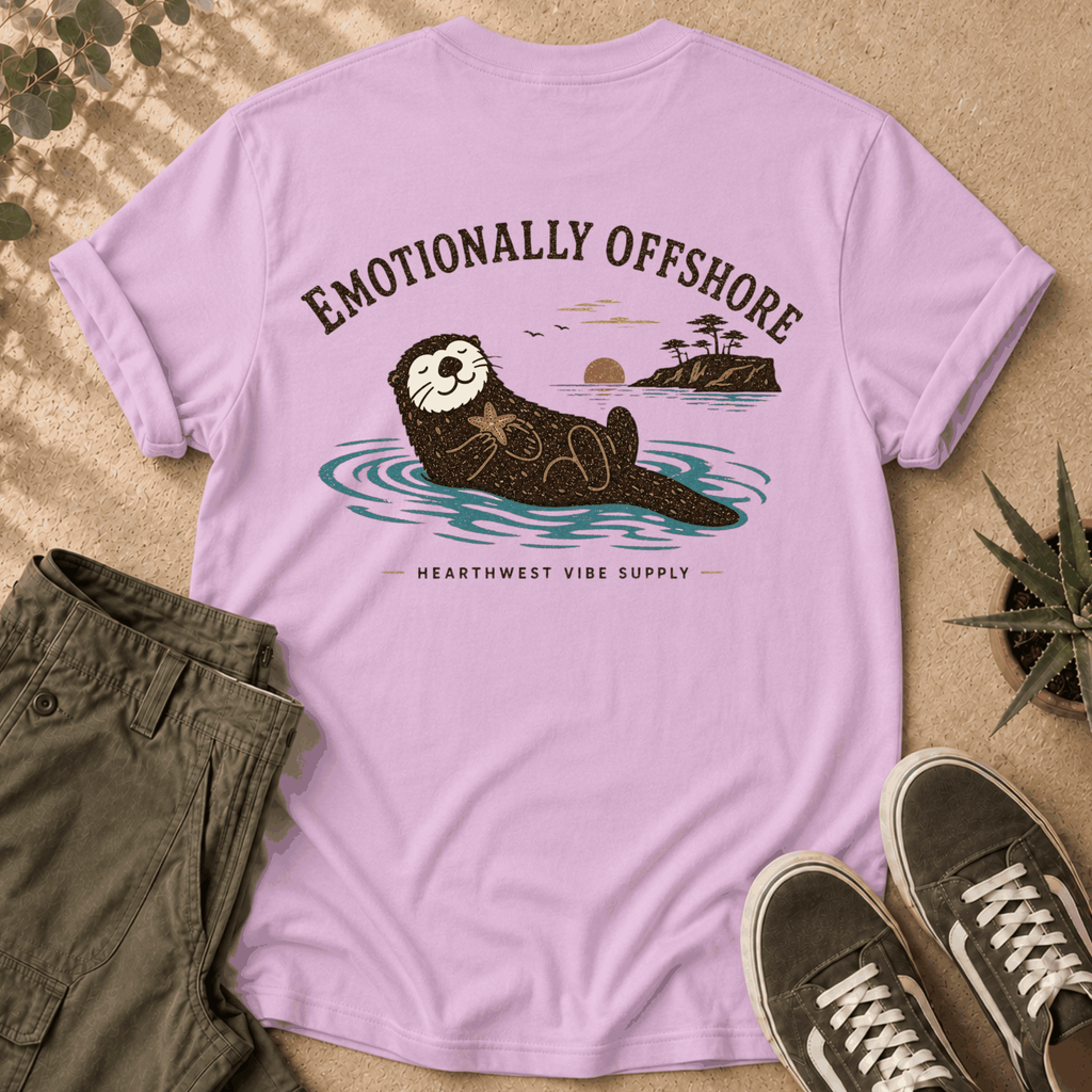 Emotionally Offshore Otter T-Shirt — Relaxed Coastal Vibes