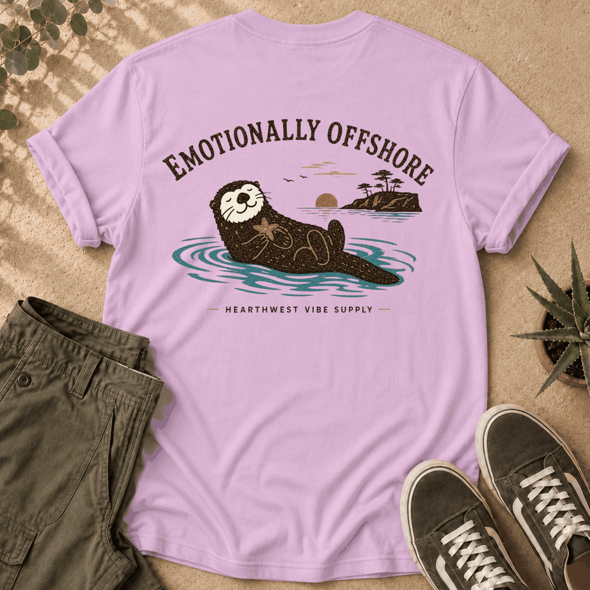 Emotionally Offshore Otter T-Shirt — Relaxed Coastal Vibes