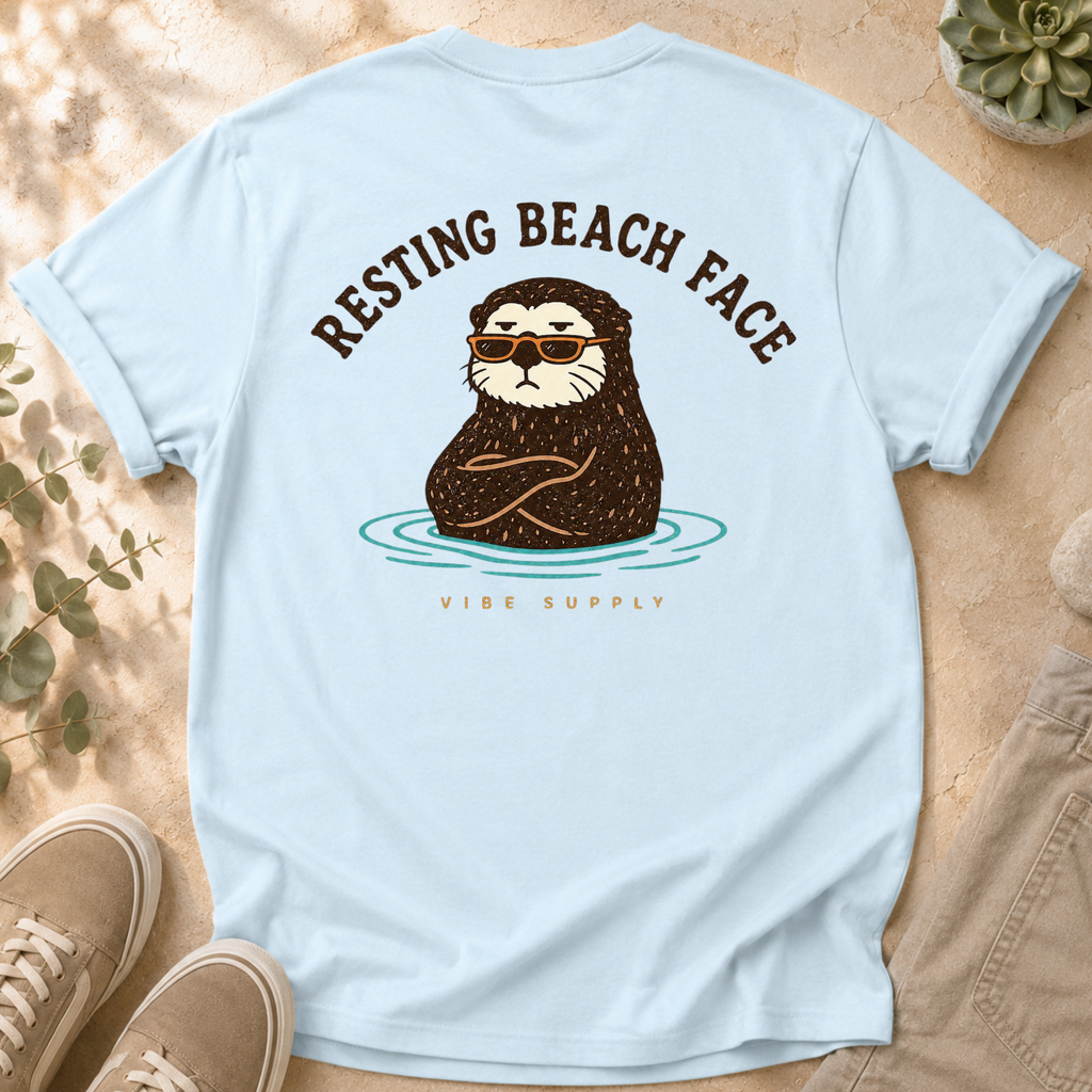Resting Beach Face T-Shirt — Cute Otter Graphic Tee