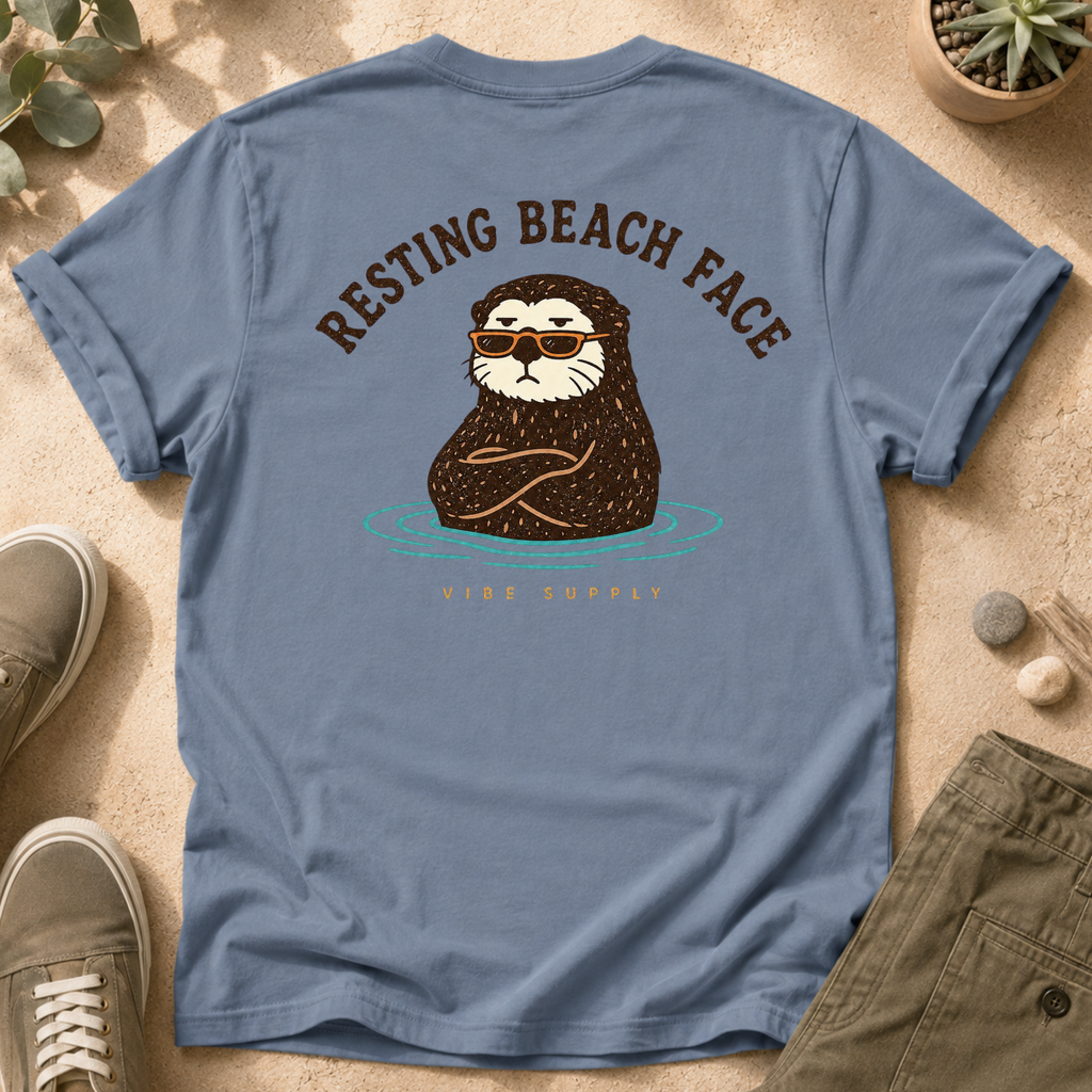 Resting Beach Face T-Shirt — Cute Otter Graphic Tee