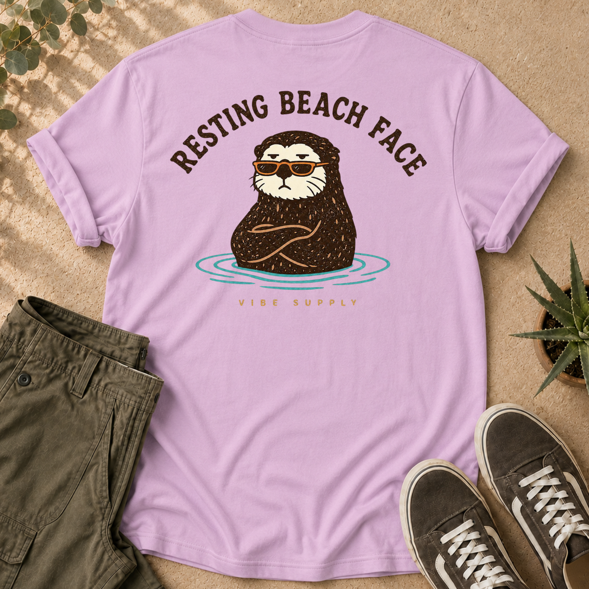 Resting Beach Face T-Shirt — Cute Otter Graphic Tee
