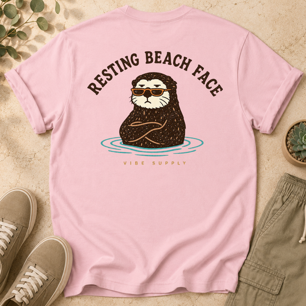 Resting Beach Face T-Shirt — Cute Otter Graphic Tee