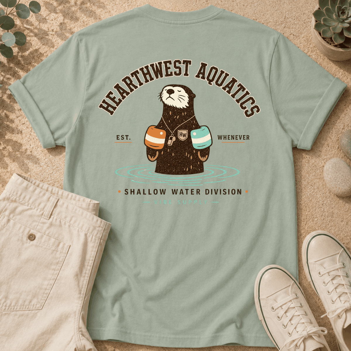 Otter Aquatics Graphic T-Shirt — "Hearthwest Aquatics" Back Print
