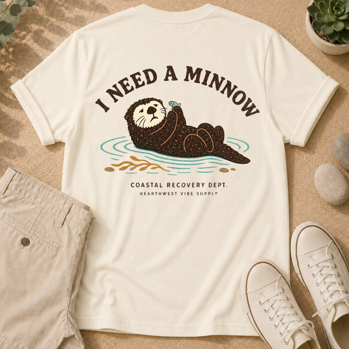Otter 'I Need a Minnow' Graphic T-Shirt