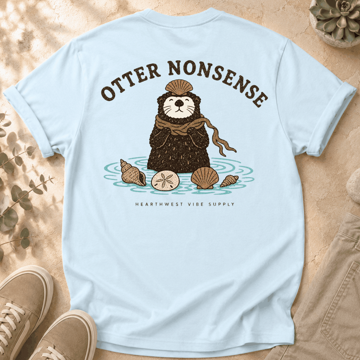 Otter Nonsense Graphic Tee — Cute Sea Otter Illustration T-Shirt