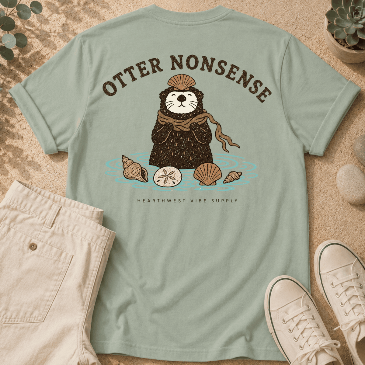 Otter Nonsense Graphic Tee — Cute Sea Otter Illustration T-Shirt