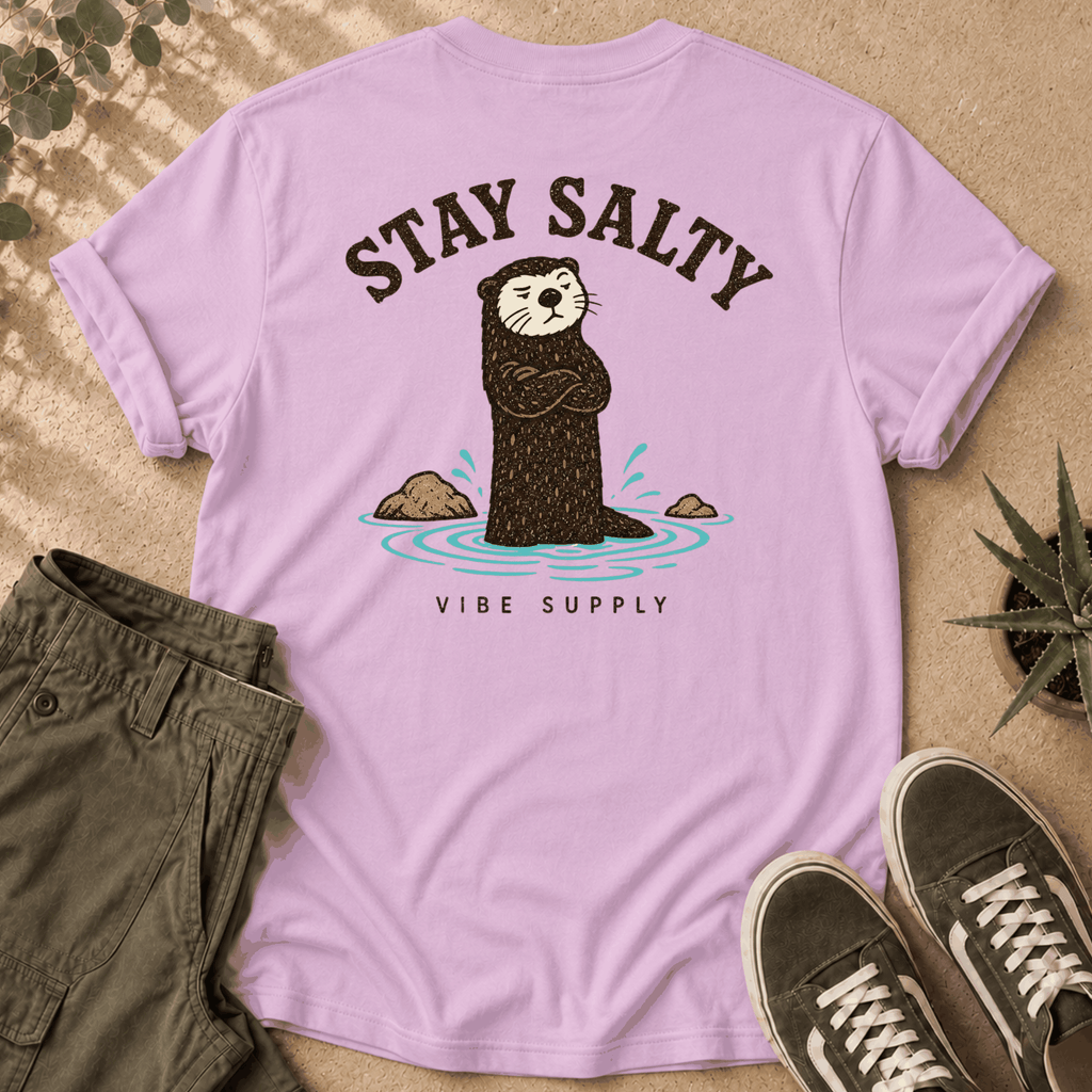 Stay Salty Otter T-Shirt — Cute Coastal Graphic Tee ("Stay Salty")