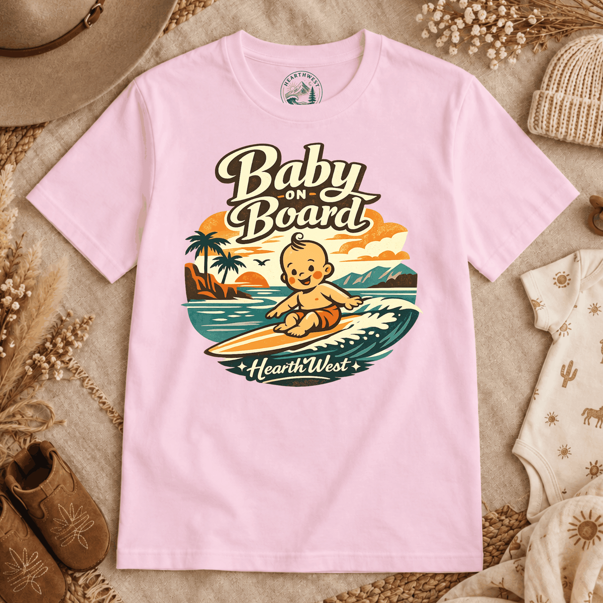 Baby on Board T-Shirt — Retro Surf Baby Graphic Tee