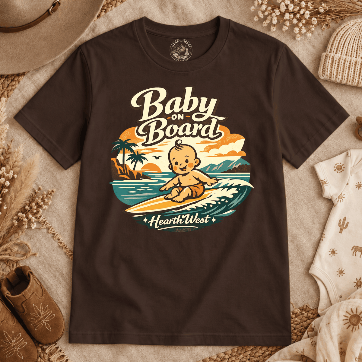 Baby on Board T-Shirt — Retro Surf Baby Graphic Tee