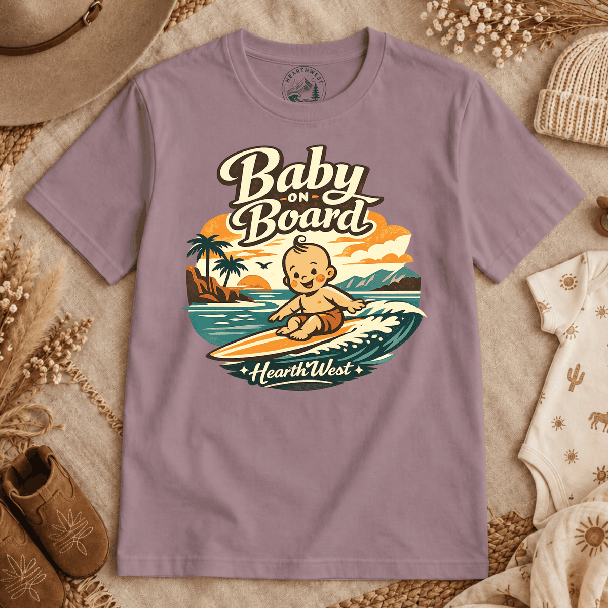 Baby on Board T-Shirt — Retro Surf Baby Graphic Tee