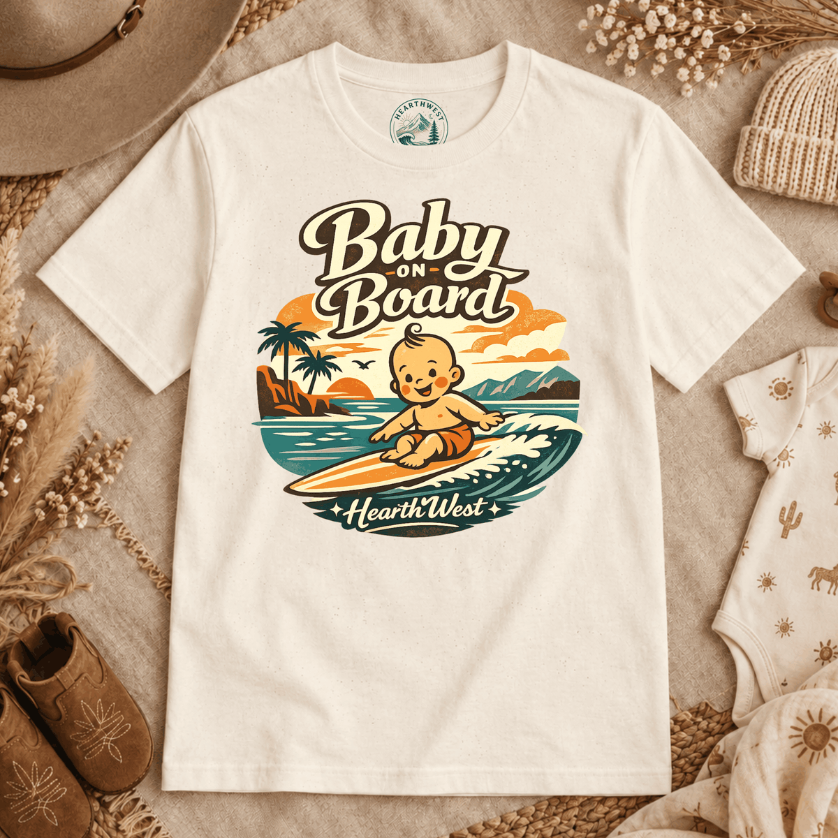 Baby on Board T-Shirt — Retro Surf Baby Graphic Tee