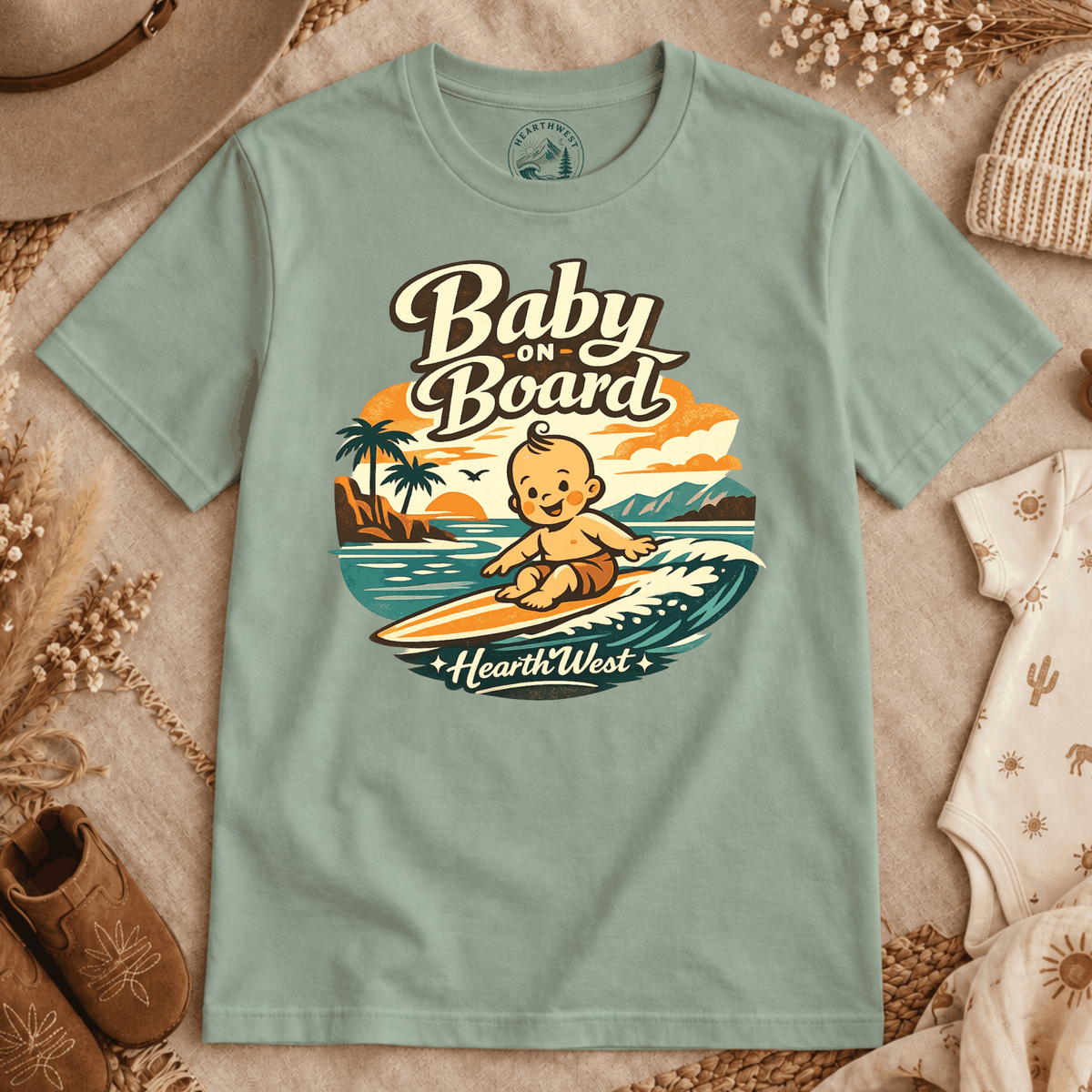 Baby on Board T-Shirt — Retro Surf Baby Graphic Tee