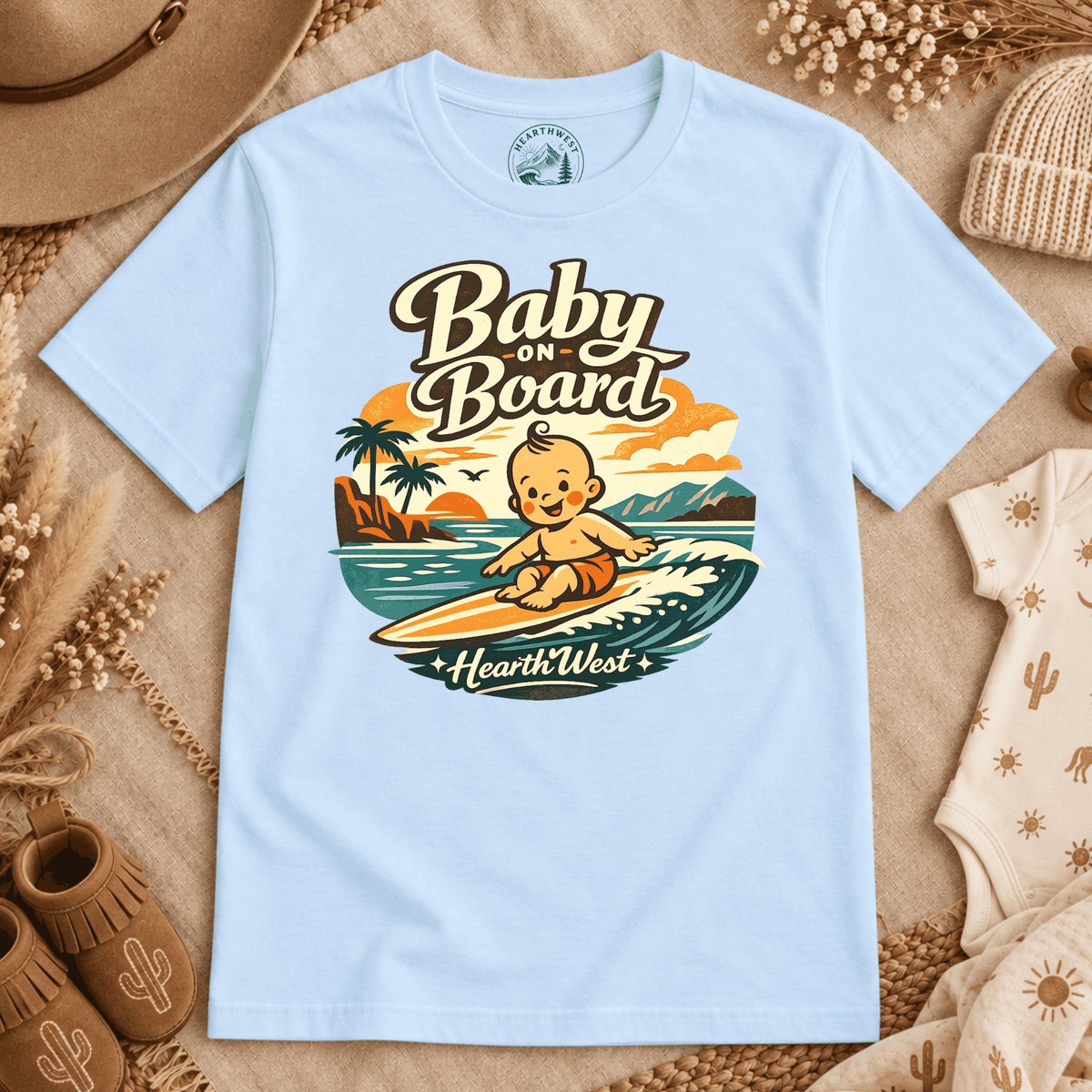 Baby on Board T-Shirt — Retro Surf Baby Graphic Tee